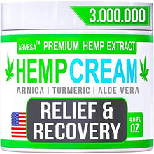 Load image into Gallery viewer, Instant Hemp Cream - Made in USA - Relieves Muscle, Foot, Shoulder, Joints and Back - Natural Hemp Oil Extract Gel with MSM - Glucosаminе - Arnica - Turmeric - 4oz