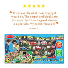 Load image into Gallery viewer, Melissa & Doug Deluxe Activity Road Rug Play Set with 49 Wooden Vehicles and Play Pieces