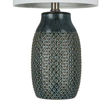 Load image into Gallery viewer, Amazon Brand – Stone & Beam Table Lamp, 18"H, Antique Blue