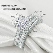 Load image into Gallery viewer, Newshe Engagement Wedding Ring Set for Women 925 Sterling Silver 1.5ct Princess White AAA Cz Size 6
