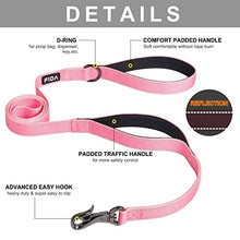 Load image into Gallery viewer, Fida 4 FT Heavy Duty Dog Leash with 2 Comfortable Padded Handles, Traffic Handle & Advanced Easy Snap Hook, Reflective Walking Lead for Large, Medium & Small Breed Dogs, Pink