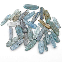 Load image into Gallery viewer, 30 Pcs Long Light Blue Side Drilled Kyanite Spike Beads Avg Length 20mm
