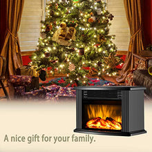 Load image into Gallery viewer, DONYER POWER 14" Mini Electric Fireplace Tabletop Portable Heater, 1500W, Black Metal Frame,Room Heater,Space Heater,Gift