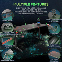 Load image into Gallery viewer, EUREKA ERGONOMIC Gaming Desk 60" Home Office Computer Desk, New Polygon Legs Design, Captain Series (60 Inch, Black)