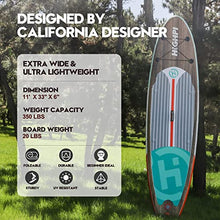 Load image into Gallery viewer, Highpi Inflatable Stand Up Paddle Board 11'x33''x6''W Premium SUP Accessories & Backpack, Wide Stance, Surf Control, Non-Slip Deck, Leash, Paddle and Pump, Standing Boat for Youth & Adult…
