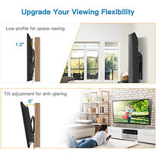 Load image into Gallery viewer, Tilt TV Wall Mount Bracket Low Profile for Most 26-55 Inch LED LCD OLED Plasma Flat Curved Screen TVs, 8 Degrees Tilting for Anti-Glaring, Max VESA 400x400mm and Holds up to 99lbs by Pipishell