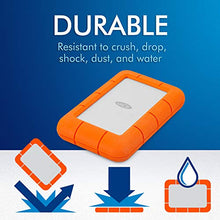 Load image into Gallery viewer, LaCie Rugged Mini 5TB External Hard Drive Portable HDD – USB 3.0 USB 2.0 Compatible, Drop Shock Dust Rain Resistant Shuttle Drive, for Mac and PC Computer Desktop Workstation PC Laptop (STJJ5000400)