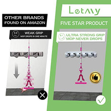 Load image into Gallery viewer, LETMY Broom Holder Wall Mounted - Mop and Broom Hanger Holder - Garage Storage Rack & Garden Tool Organizer - 5 Position 6 Hooks for Home, kitchen, Garden, Tools, Garage Organizing