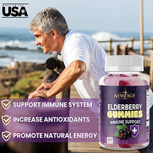 Load image into Gallery viewer, (2-Pack) Premium Elderberry Gummies by New Age for Adults Kids with Vitamin C, Zinc, Propolis - Sambucus Black Elderberry Gummy Extract - Gluten Free & Vegetarian - 120 Gummies