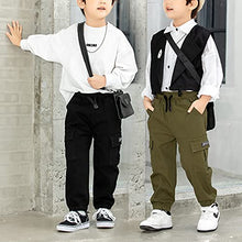 Load image into Gallery viewer, MINI PANDA Toddler Boy Pants, Little Boys 2-Pack Pull On Pants (Black+Green, 4T)