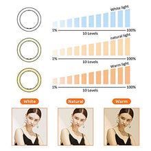 Load image into Gallery viewer, Letyet 10” Selfie Ring Light with Tripod Stand and Phone Holder,for Live Stream/Makeup, 3-Mode 10-Level Dimmable Camera Ring Light for YouTube Video and TikTok, Compatible with iPhone and Android