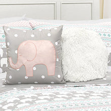 Load image into Gallery viewer, Lush Decor Elephant Striped Quilt Reversible 5 Piece Kids Bedding Set, Full/Queen, Pink & Turquoise