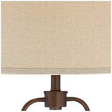 Load image into Gallery viewer, Hobie Industrial Table Lamp with Nightlight Antique LED Edison Bulb Rust Bronze Cage Drum Shade for Living Room Family - Franklin Iron Works