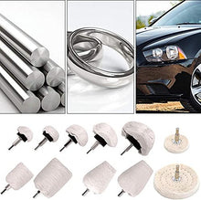 Load image into Gallery viewer, Benavvy 11pcs Buffing Wheel for Drill, Polishing Ball for Drill with 0.25" Hex Shafts, Cotton Polishing Kit for Rotary Tools, Sanding Headlight Rims Manifold Aluminum Chrome Stainless Steel