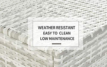 Load image into Gallery viewer, DECMICO 8-Piece Patio Rattan Sectional Sofa Sleeper, Outdoor Furniture Conversation Set for Garden and Lawn with Wicker Coffee Table and Light Grey Waterproof Cushions