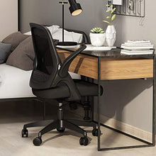 Load image into Gallery viewer, Hbada Office Task Desk Chair Swivel Home Comfort Chairs with Flip-up Arms and Adjustable Height, Black