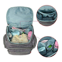 Load image into Gallery viewer, Qimiaobaby Multi-Function Baby Diaper Bag Backpack with Changing Pad and Portable Insulated Pocket (Grey)