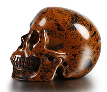 Load image into Gallery viewer, Skullis 2.0" Mahogany Obsidian Crystal Skull. Hand Carved Gemstone Fine Art Sculpture, Reiki Healing Stone Statue. (2.0)