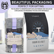 Load image into Gallery viewer, Mission Darkness TitanRF Radiation Shielding Throw Blanket - 50" x 60" (127cm x 152cm) Ultra-Soft Reversible Gray and White Design with EMF Radiation Protection