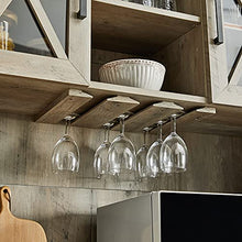 Load image into Gallery viewer, Home Source Jill Zarin Tall Cabinet in Grey Wash Finish with Glass Doors