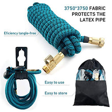 Load image into Gallery viewer, COOLWUFAN 50ft Expandable Garden Hose, 9-Function High Pressure Water Spray Nozzle with 3/4" Solid Brass Fittings/ 2-Way Pocket Flexible Splitter, Expanding Hose for Garden Lawn Car Pet Washing