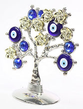 Load image into Gallery viewer, Turkish Blue Evil Eye Gold Flowers Money Fortune Tree Protection Good Luck Gift