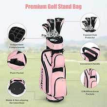 Load image into Gallery viewer, Tangkula Womens Golf Clubs Package Set 10 Pieces Right Hand, Includes 460cc Alloy Driver, 3# Fairway Wood, 4# Hybrid, 6#, 7#, 8#, 9# & P# Irons, Free Putter, Golf Club Set (Pink)