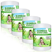 Load image into Gallery viewer, Shop Channels Bamboo Disposable Cloth Diaper Liners(4 Rolls) Fragrance Free & Chlorine Free, Compostable, Dye Free Flushable Biodegradable Gentle and Soft 100 Sheets Each Roll(Pack of 4)