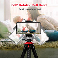 Load image into Gallery viewer, Tripod for iPhone, Fotopro Flexible Camera Tripod with Bluetooth for iPhone 11 XS,Samsung, Waterproof and Anti-Crack Phone Tripod Stand for GoPro, Portable Travel Tripod for Live Streaming Vlog Video