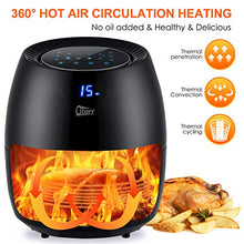 Load image into Gallery viewer, Uten Air Fryer 6.9QT, Electric Non-Stick Air Fryers Oven Oilless Cooker, 8 Cooking Preset, Instant Temp/Time Control, LED Digital Touchscreen - Black