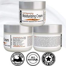 Load image into Gallery viewer, Anti-Aging Face Cream for Wrinkles with Collagen Boosting Peptides, Hyaluronic Acid, CoQ10, Organic Aloe, Coconut Oil, MSM, Vitamin C and B5 - Facial Moisturizer Repairs, Protects and Hydrates Skin