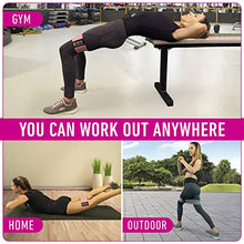 Load image into Gallery viewer, Vergali Fabric Booty Bands for Women Butt and Legs. Set of 4 Non Slip Cloth Resistance Working Out Band for Glute, Thigh, Squat with Workout Resistant Fitness Training Guide to Exercise at Home or Gym