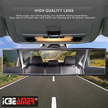 Load image into Gallery viewer, ICBEAMER 11.8" 300mm Easy Clip on Universal Fit Wide Angle Panoramic Auto Interior Rearview Mirror Flat Clear Surface
