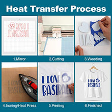 Load image into Gallery viewer, YRYM HTV Heat Transfer Vinyl Bundle:60 Pack 12" x 12" Iron on Vinyl with 35 Popular Colors HTV Vinyl Bundle Easy Cut and Weeding Suitable for Cricut, Silhouette Cameo or Heat Press Machine