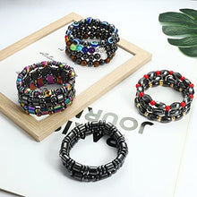 Load image into Gallery viewer, CASSIECA 12Pcs Magnetic Hematite Bracelets for Men Women Magnetic Therapy Bracelet Tiger Eye Rainbow Stone Beaded Bracelets Relieve Anxiety Bracelet