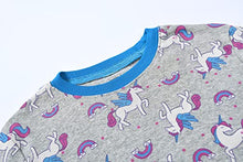 Load image into Gallery viewer, Joyond Girls Summer Cotton Pajamas 4 Piece Snug-Fit Sleepwear Size 6 for Toddler Clothes Kids Short Sleeves Unicorn Pjs Set