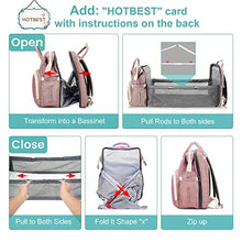 Load image into Gallery viewer, Baby Diaper Backpack, Insulated Bottle Warmer Newborn Registry for Baby Shower Gifts, Christmas Bags for Girls Boys, Multifunction Travel Stuff Maternity New Mom Gifts for Women (Pink Box)
