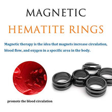 Load image into Gallery viewer, Morchic Magnetic Hematite Rings Bracelet Set, Energy Crystal Therapy Arthritis Anxiety Pain Relief Birthday Gift