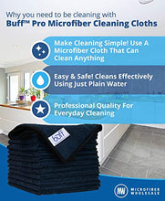 Load image into Gallery viewer, 12" x 12" Buff Pro Multi-Surface Microfiber Cleaning Cloths | Black - 12 Pack | Premium Microfiber Towels for Cleaning Glass, Kitchens, Bathrooms, Automotive, Supplies & Products
