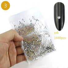 Load image into Gallery viewer, 4574pcs Nail Art Rhinestones Clear Nail Crystal Flat Back Circular Glass Studs Stones for 3D Nails Art Decorations Manicure Tools(1.3mm - 4.8mm) (Crystal Clear)