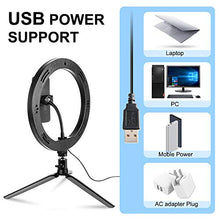 Load image into Gallery viewer, Selfie Ring Light with Tripod Stand, 10.2" Desktop LED Makeup Ring Light, Phone Holder for YouTube Video, Live Stream, Shooting, Dimmable Selfie Ring Light with 3 Light Modes & 14 Brightness Level