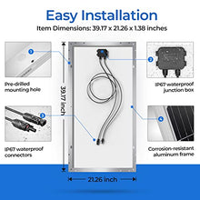 Load image into Gallery viewer, BougeRV 9BB 100 Watts Mono Solar Panel,21.9% High Efficiency Half-Cut Cells Monocrystalline Technology Work with 12 Volts Charger for RV Camping Home Boat Marine Off-Grid.