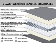 Load image into Gallery viewer, joybest King Size Weighted Blanket 30 lbs 80"x87" Soft Comfortable Breathable 100% Cotton Heavy Blanket Washable with Glass Beads for Adult Man Woman Couples and King Queen Size Beds Grey