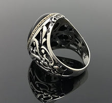 Load image into Gallery viewer, KAR 925K Stamped Sterling Silver Black Onyx Men's Ring I1I (11)