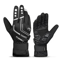 Load image into Gallery viewer, INBIKE Cycling Winter Gloves,for Men Windproof Reflective Thermal Gel Pads Touch Screen MTB Mountain Bike Black Large