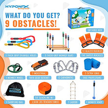 Load image into Gallery viewer, Hyponix 50' Ninja Warrior Obstacle Course for Kids - Weatherproof - Slackline - Kids Obstacle Course - Ninja Course for Kids Outside - Outdoor Toys - Ninja Slack Line
