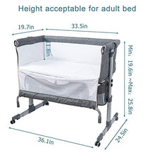 Load image into Gallery viewer, Ihoming Bedside Sleeper Bedside Crib, Baby Bassinet 3 in 1 Travel Baby Crib Baby Bed with Breathable Net, Adjustable Portable Bed for Infant/Baby