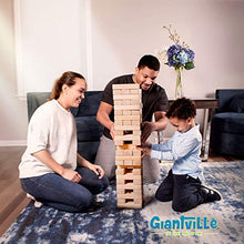 Load image into Gallery viewer, Giant Tumbling Timber Toy - Jumbo JR. Wooden Blocks Floor Game for Kids and Adults, 56 Pieces, Premium Pine Wood, Carry Bag - Grows from 2-feet to Over 4-feet While Playing, Life Size Yard Tower Game