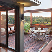 Load image into Gallery viewer, Wen long shop Nordic Waterproof Outdoor Wall lamp, LED Bedroom Bedside Aisle Double Wall Light, Modern Minimalist Style Aluminum Metal Wall Lamp,Black