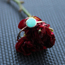 Load image into Gallery viewer, Oxford Diamond Co Sterling Silver Round Simulated Turquoise Ring Sizes 6